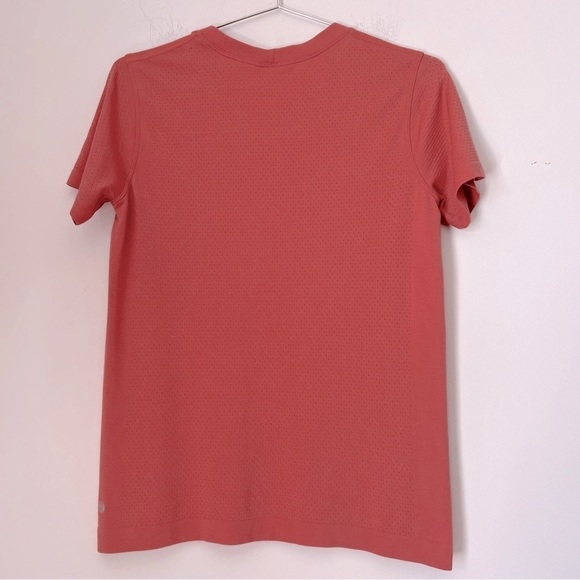 Lululemon Breeze By Short Sleeve Spell Out Vent Athletic Tee Rustic Coral 6 - Picture 8 of 11